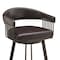 Armen Living Bronson 29" Bar Height Swivel Bar Stool in Java Brown Finish and Chocolate Faux Leather 721535761876 - alternate 5